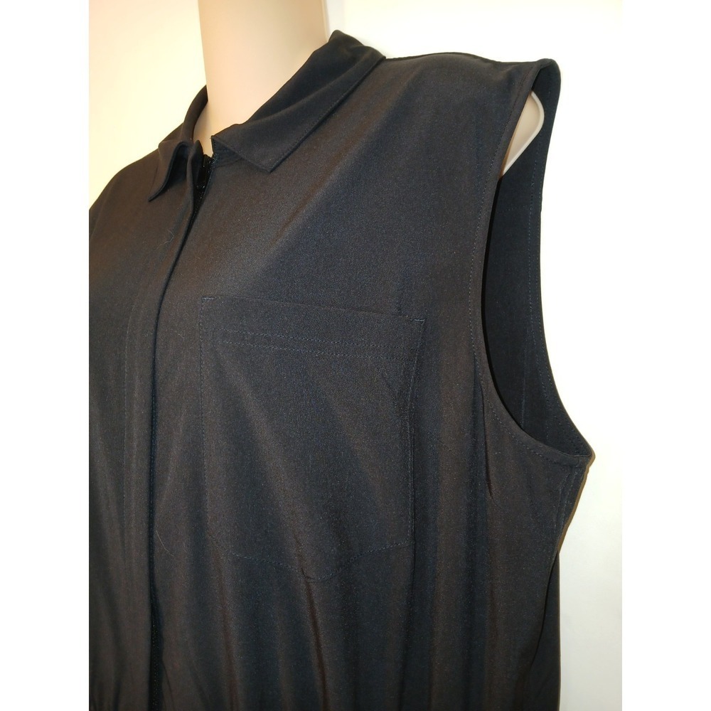 Athleta Womens Black Sleeveless Romper Zip Pockets NEW Size 16 D133 - Picture 8 of 9